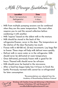 breast milk storage guidelines