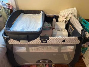 setting up a baby station